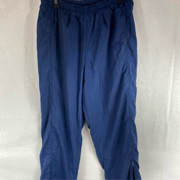 Nike Windbreaker Track Pants Mens Swoosh Lined 2008 Blue Medium Drawstring - Picture 1 of 9